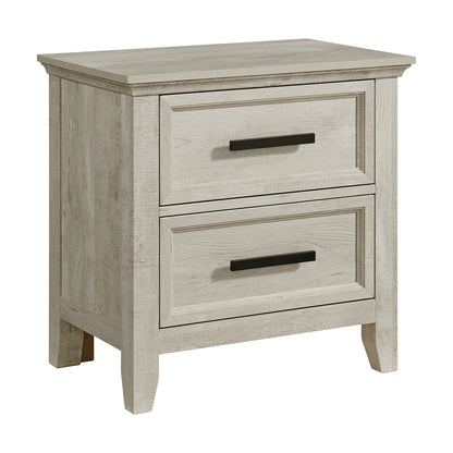 Matias Bedroom Set with Queen/Full Headboard, Dresser, Mirror & Nightstand in White