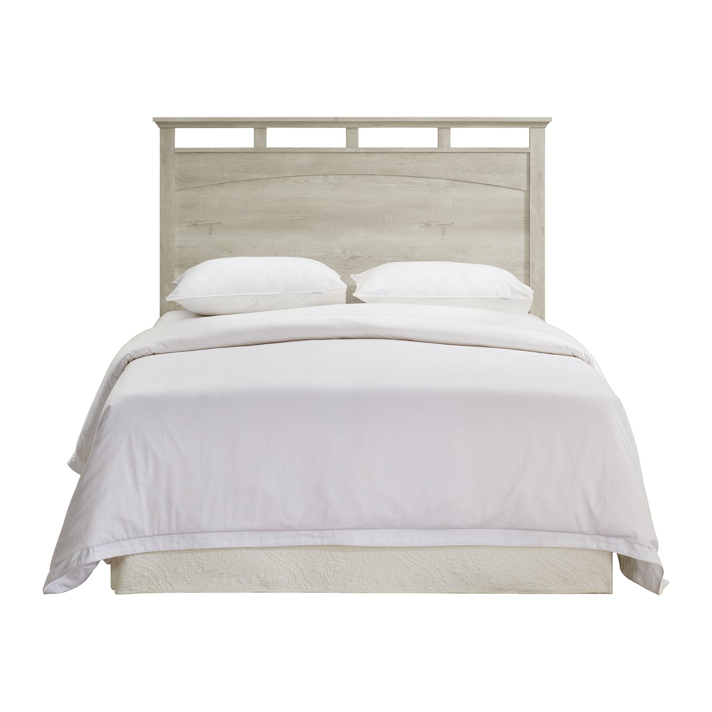 Matias Bedroom Set with Queen/Full Headboard, Dresser, Mirror & Nightstand in White