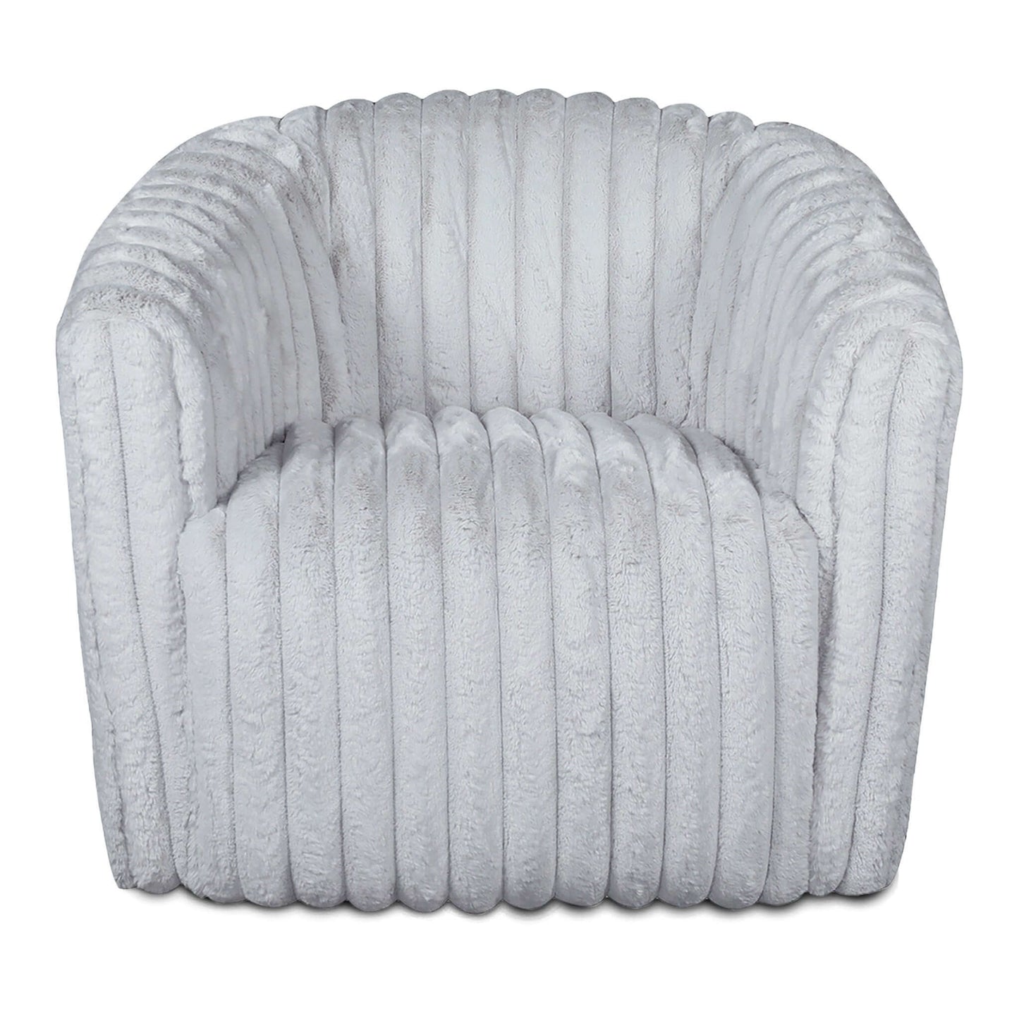 Mira Light Grey Soft Plush Fabric Swivel Chair
