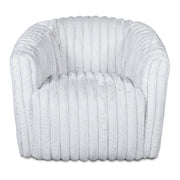 Silla giratoria Mira de tela de felpa suave blanca