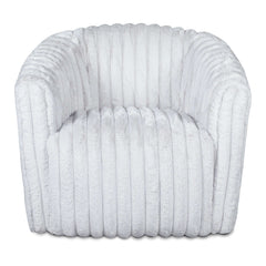 Silla giratoria Mira de tela de felpa suave blanca