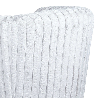 Mira White Soft Plush Fabric Swivel Chair