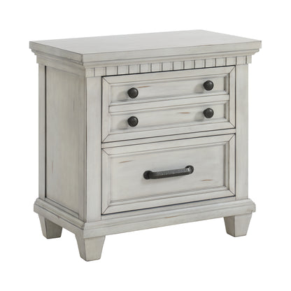 McCoy King Storage 4PC Bedroom Set with 2 Nightstands & Dresser in Antique White