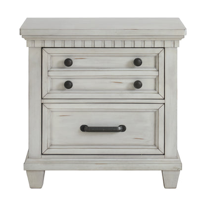 McCoy 2-Drawer Nightstand with USB in Antique White
