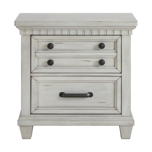 McCoy 2-Drawer Nightstand with USB in Antique White