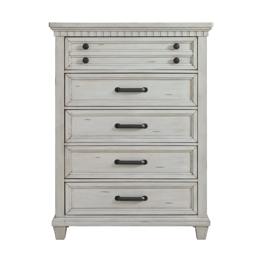 McCoy 5-Drawer Chest in Antique White