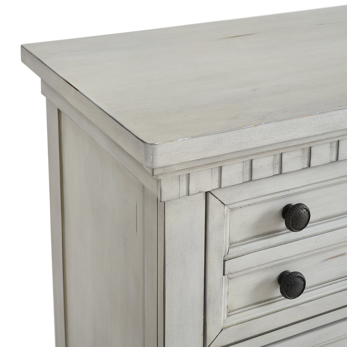 McCoy King Storage 3PC Bedroom Set with 2 Nightstands in Antique White
