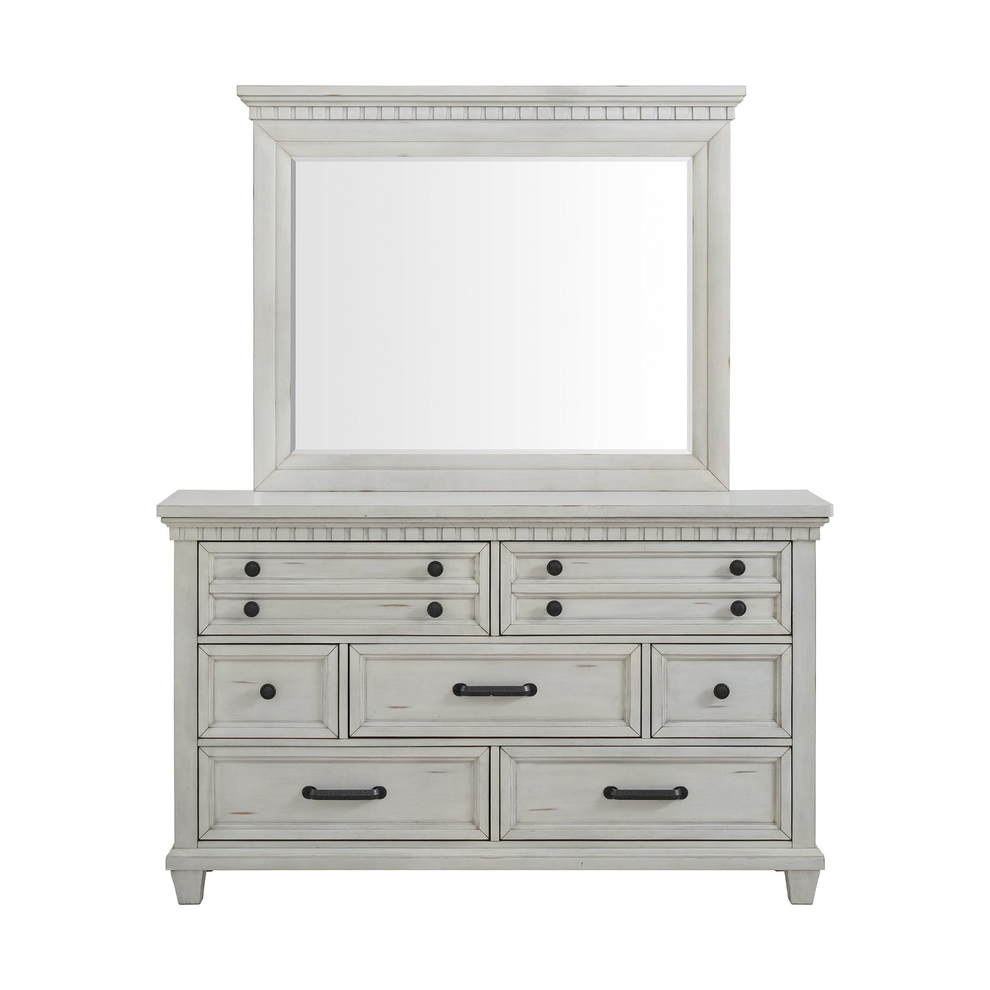 McCoy Dresser and Mirror Set in Antique White