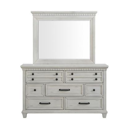 McCoy Dresser and Mirror Set in Antique White