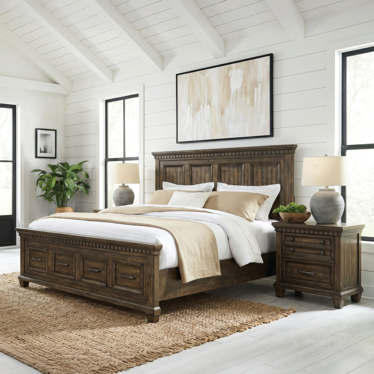 McCoy Queen Storage 3PC Bedroom Set with 2 Nightstands in Charcoal