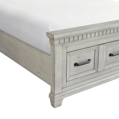 McCoy King Storage 4PC Bedroom Set with 2 Nightstands & Dresser in Antique White