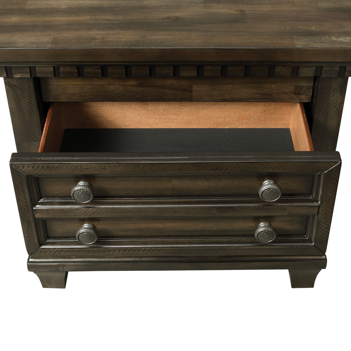 McCoy King Storage 4PC Bedroom Set with 2 Nightstands & Dresser in Charcoal