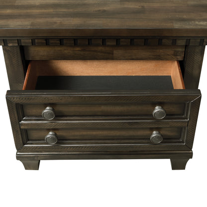 McCoy King Storage 4PC Bedroom Set with 2 Nightstands & Chest in Charcoal