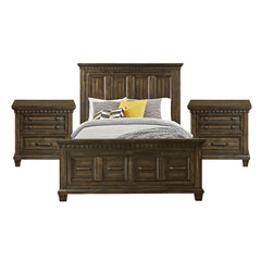 McCoy Queen Storage 3PC Bedroom Set with 2 Nightstands in Charcoal