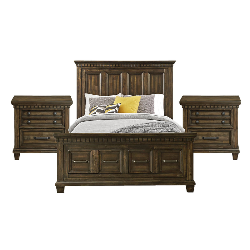 McCoy Queen Storage 3PC Bedroom Set with 2 Nightstands in Charcoal