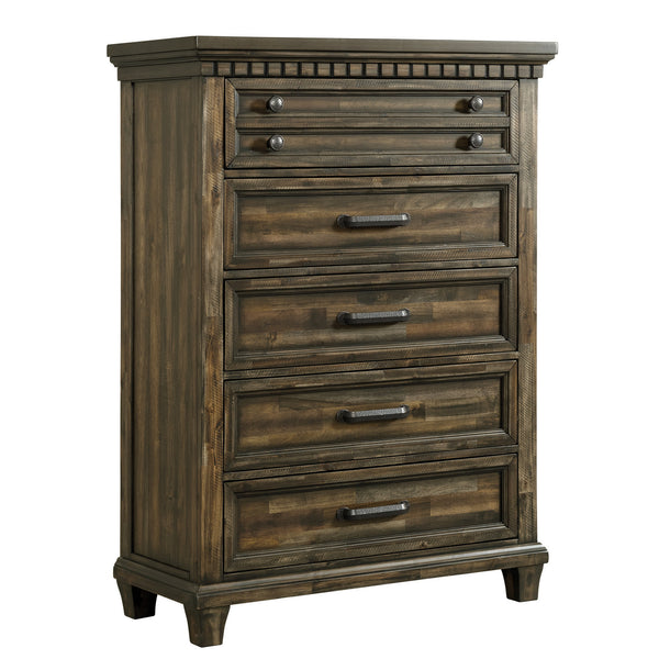 Mccoy 5-Drawer Chest In Charcoal