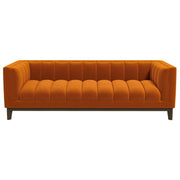 Melissa Mid-Century Orange Velvet Modern Sofa
