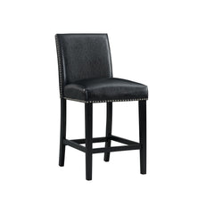 Francesca Grey Marble Square 5PC Counter Height Dining Set-Table & Four Black PU Chairs