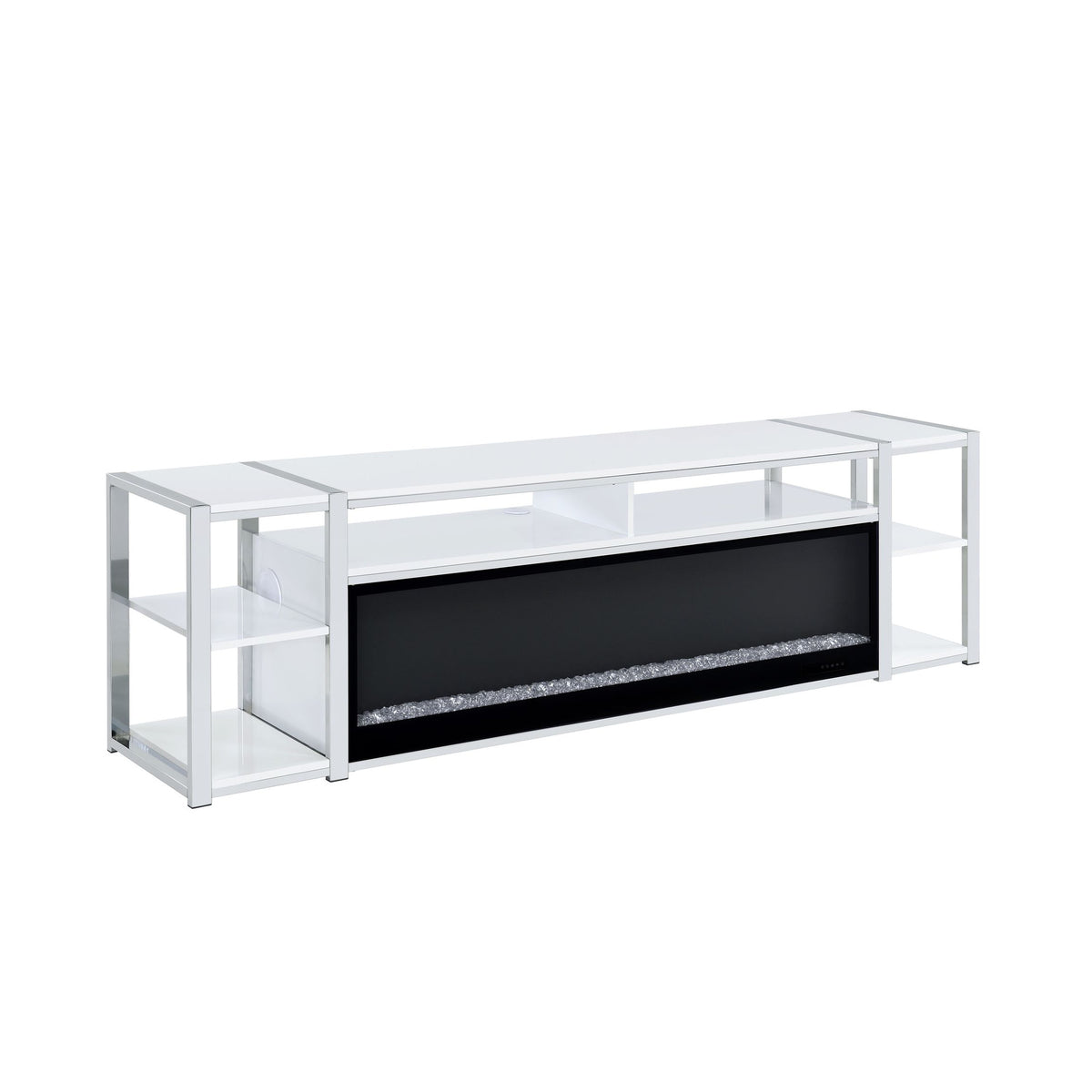 Midway 80" TV Console with Firelight in White