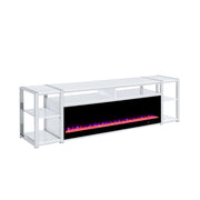 Midway 80" TV Console with Firelight in White