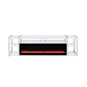 Midway 80" TV Console with Firelight in White