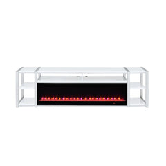 Midway 80" TV Console with Firelight in White