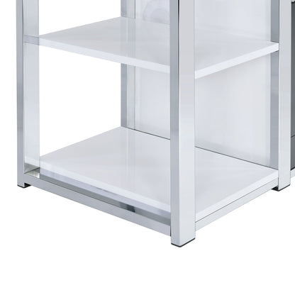 Midway 80" TV Console with Firelight in White