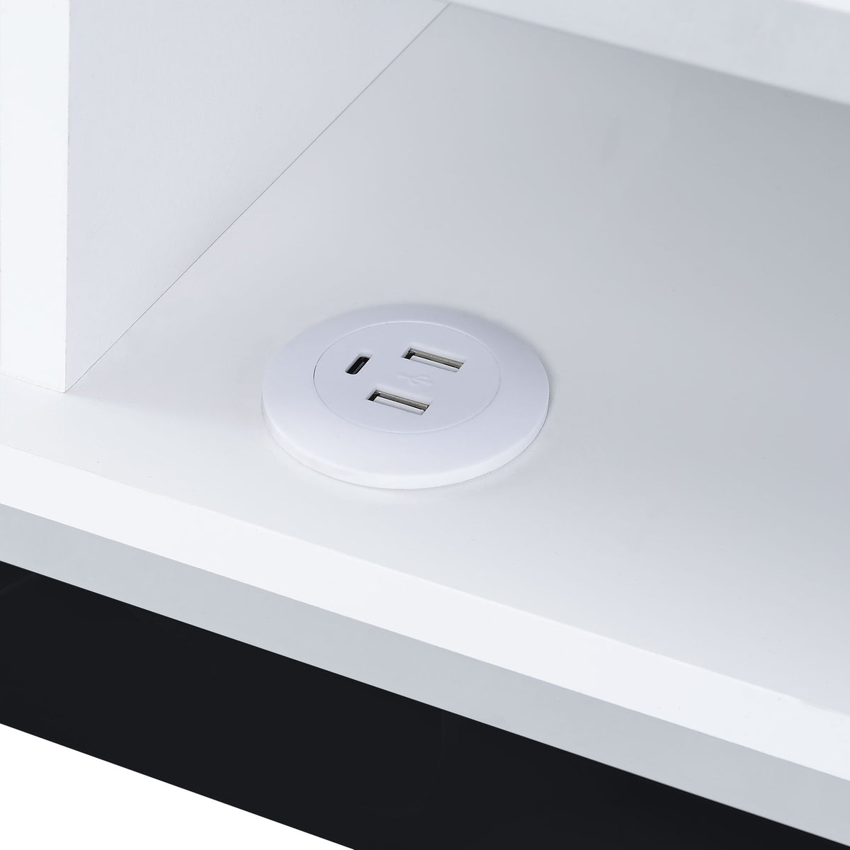 Midway 80" TV Console with Firelight in White