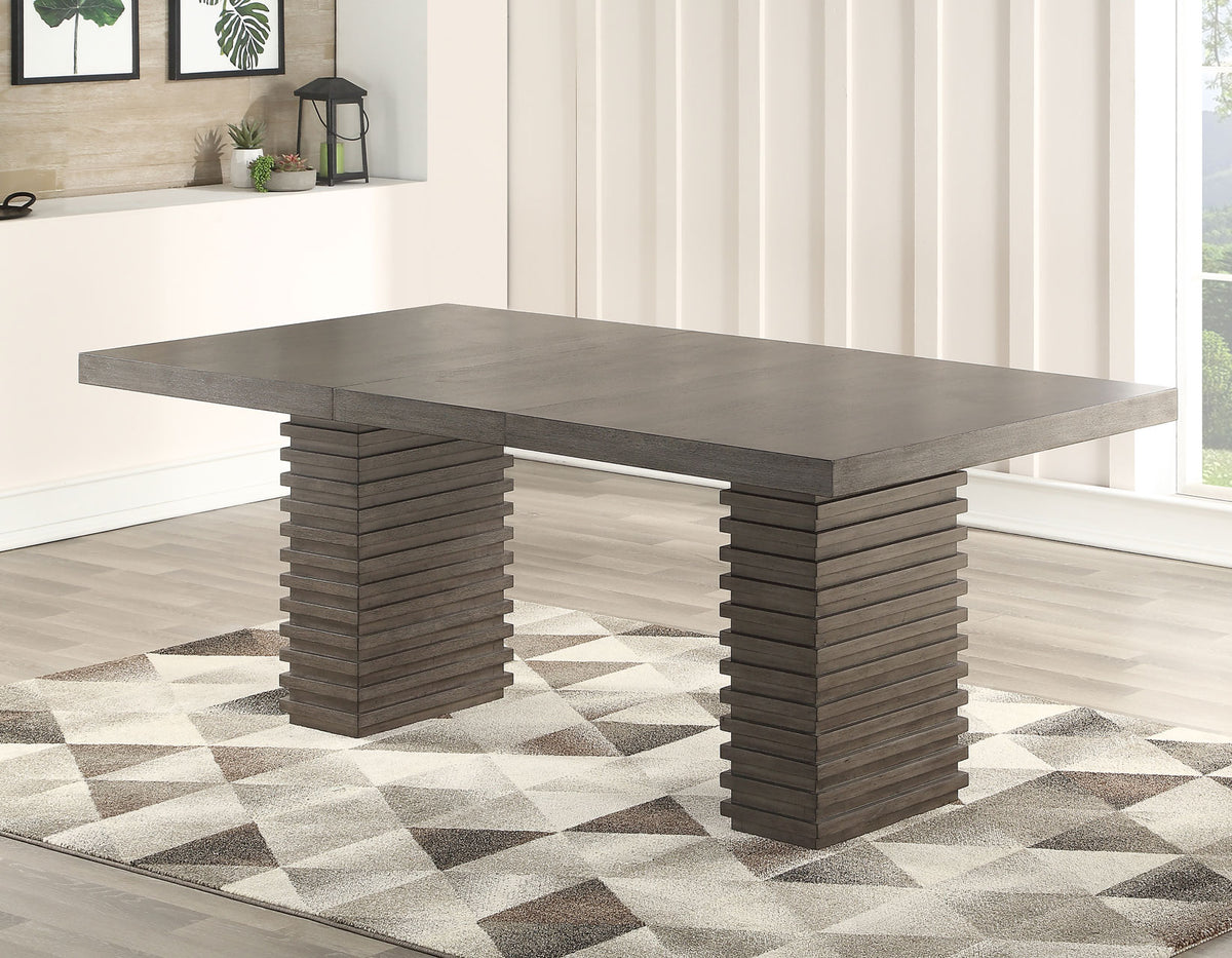 Mesa de comedor Mila de 60 a 78 pulgadas con hoja de 18 pulgadas 