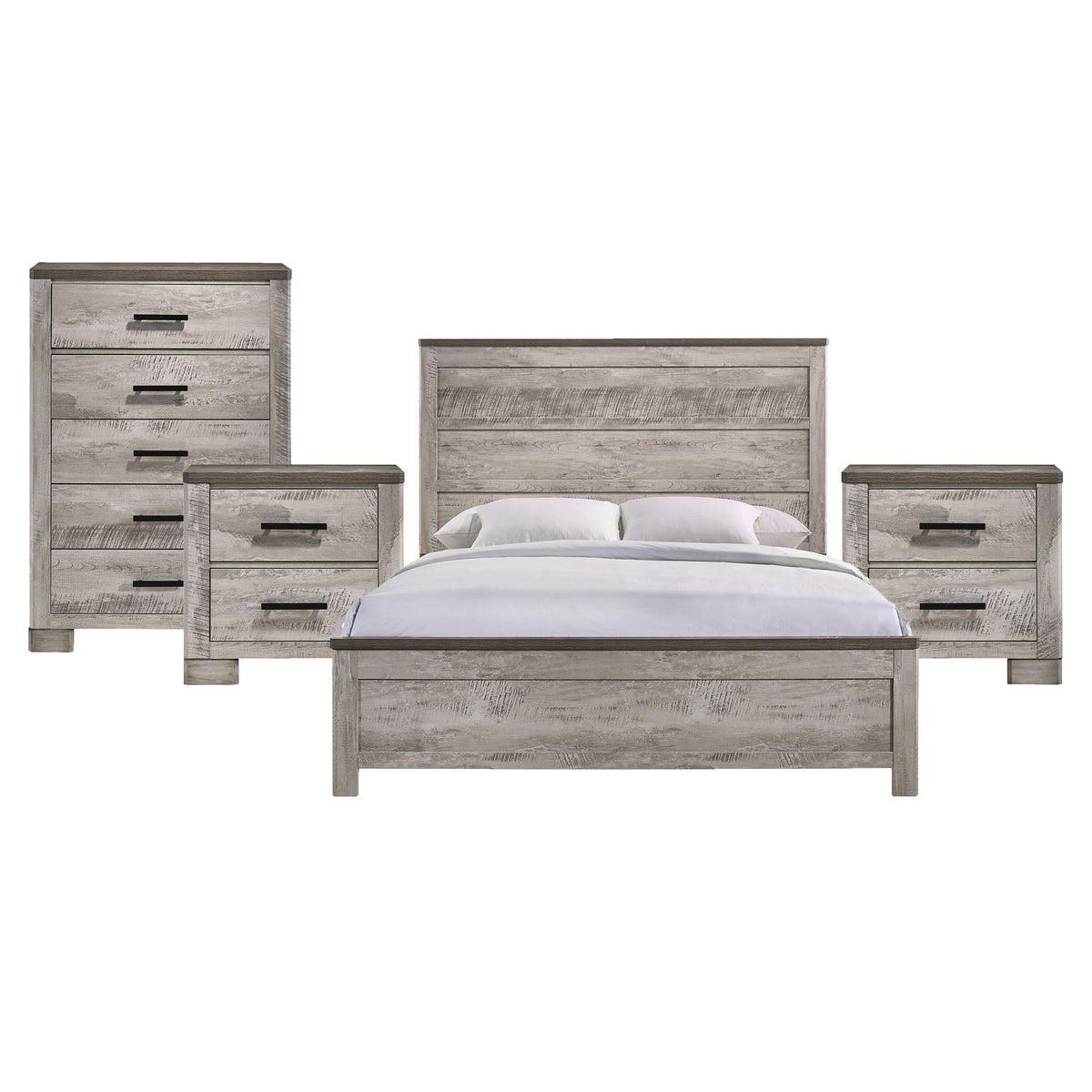 Millers Cove King 4PC Bedroom Set with 2 Nightstands & Chest