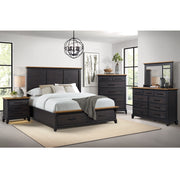 Montrose King Storage 5PC Bedroom Set in Espresso & Brown