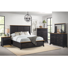 Montrose King Storage Bed in Espresso & Brown