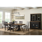 Montrose Dining Host Chair with Light Grey Fabric in Espresso (Set of 2)
