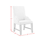 Montrose Dining Host Chair with Light Grey Fabric in Espresso (Set of 2)