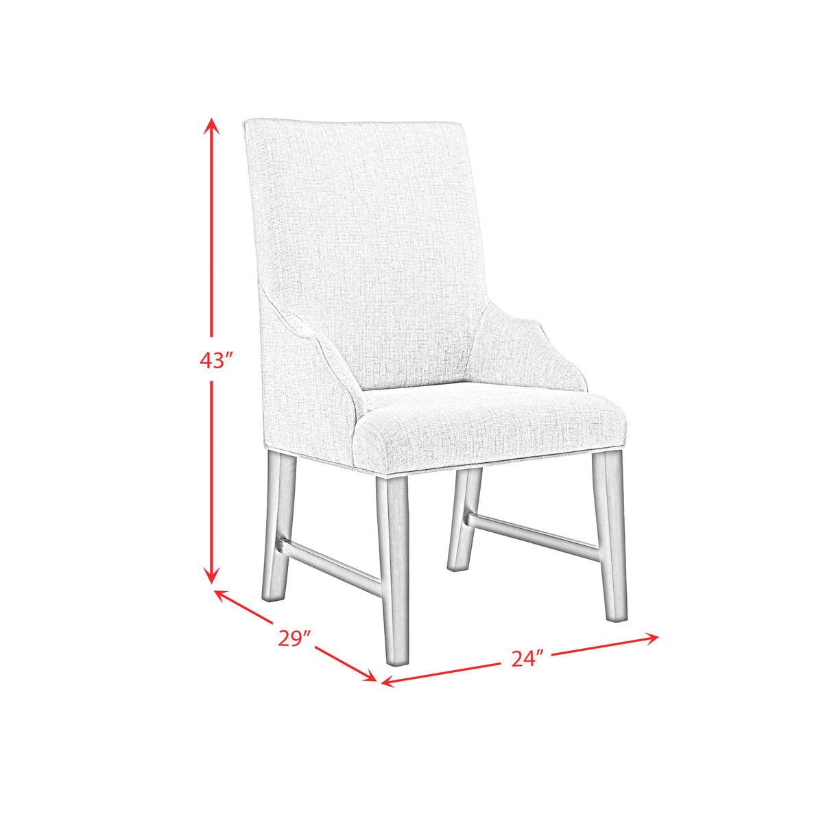 Montrose Dining Host Chair with Light Grey Fabric in Espresso (Set of 2)