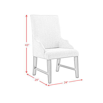 Montrose Dining Host Chair with Light Grey Fabric in Espresso (Set of 2)