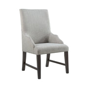 Montrose Dining Host Chair with Light Grey Fabric in Espresso (Set of 2)