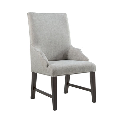 Montrose Dining Host Chair with Light Grey Fabric in Espresso (Set of 2)