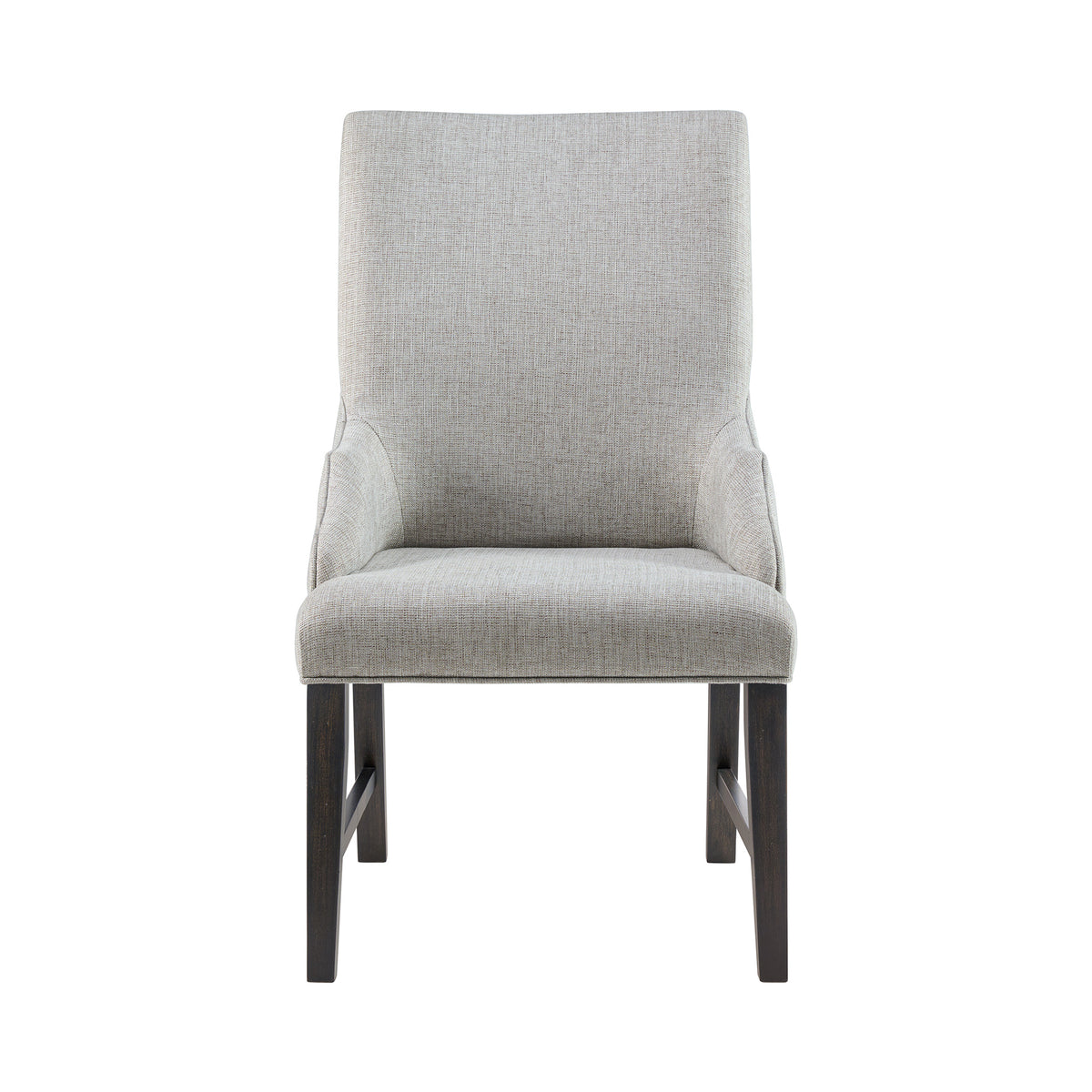 Montrose Dining Host Chair with Light Grey Fabric in Espresso (Set of 2)