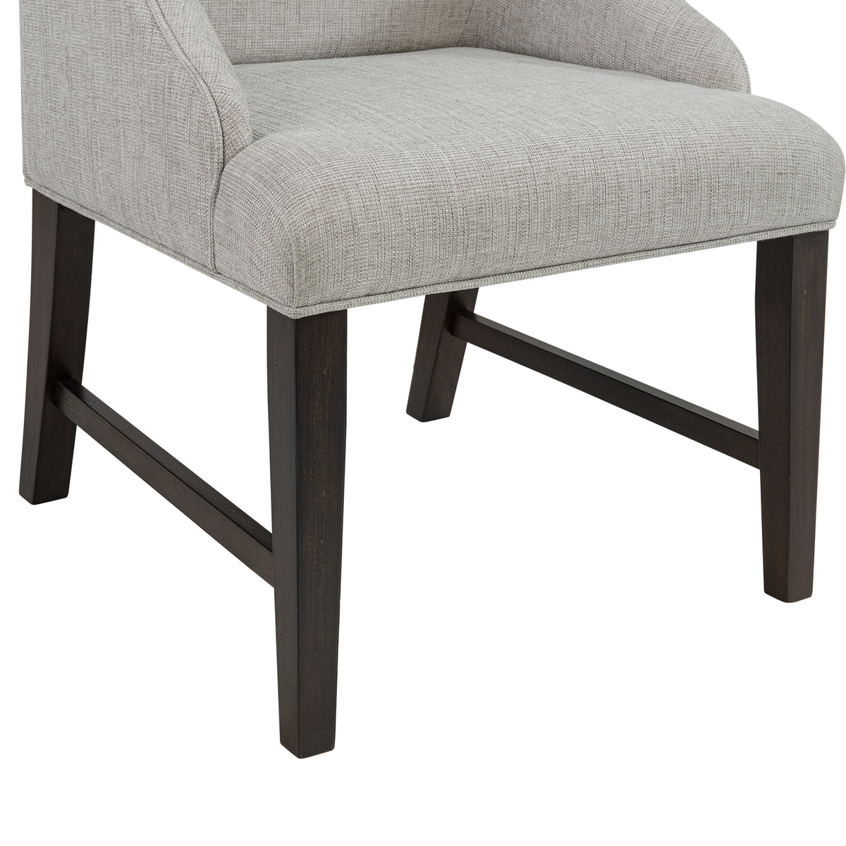 Montrose Dining Host Chair with Light Grey Fabric in Espresso (Set of 2)