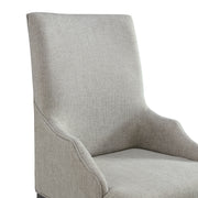 Montrose Dining Host Chair with Light Grey Fabric in Espresso (Set of 2)