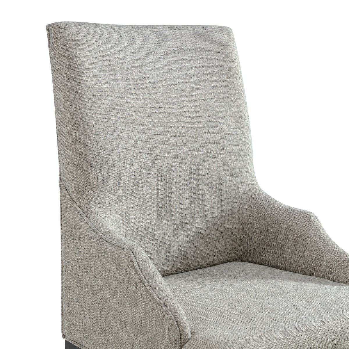 Montrose Dining Host Chair with Light Grey Fabric in Espresso (Set of 2)