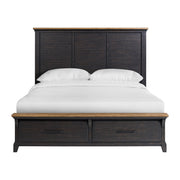 Montrose King Storage Bed in Espresso & Brown