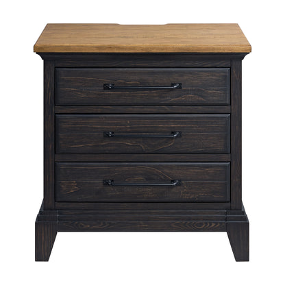 Montrose Nightstand with Charger & Sensor Light in Espresso & Brown