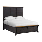 Montrose Queen Storage Bed in Espresso & Brown