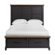 Montrose Queen Storage Bed in Espresso & Brown