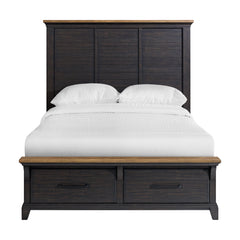 Montrose Queen Storage Bed in Espresso & Brown