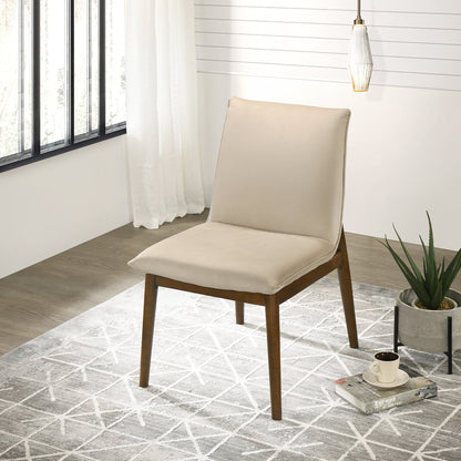 Silla de comedor Monza de terciopelo beige (juego de 2)