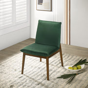 Silla de comedor Monza de terciopelo verde oscuro (juego de 2)