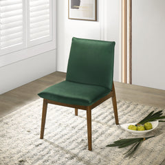 Silla de comedor Monza de terciopelo verde oscuro (juego de 2)